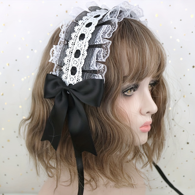 Lolita accessories headwear black pink girl headband hair