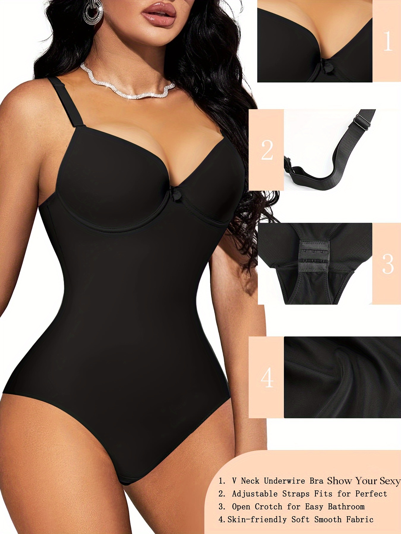 Seamless Thong Body Suit w/Underwire