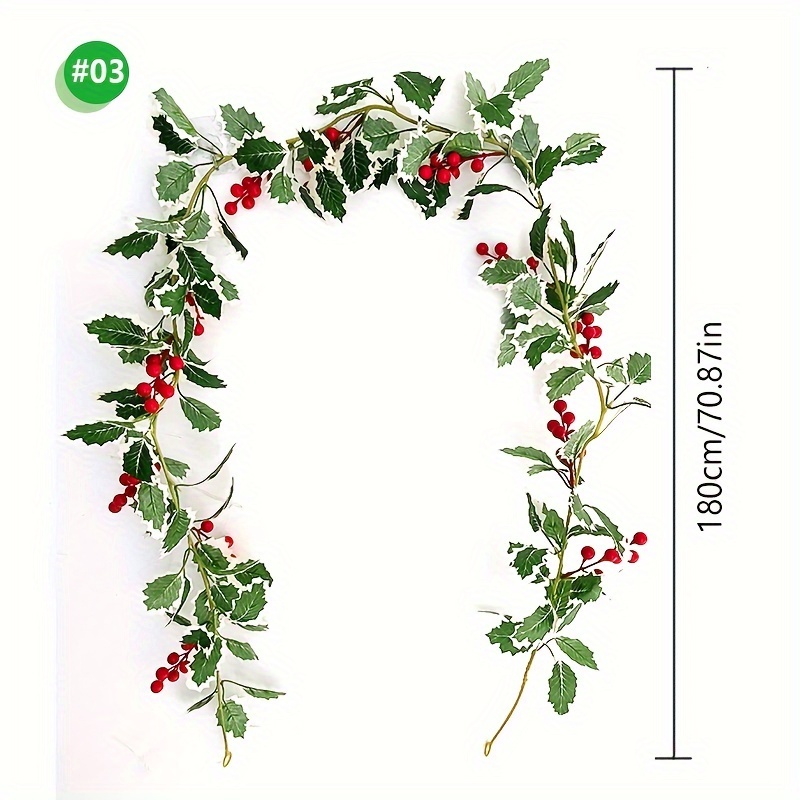 Festive Red Berry Garland - Faux Floral Elegance - Holiday Cheer