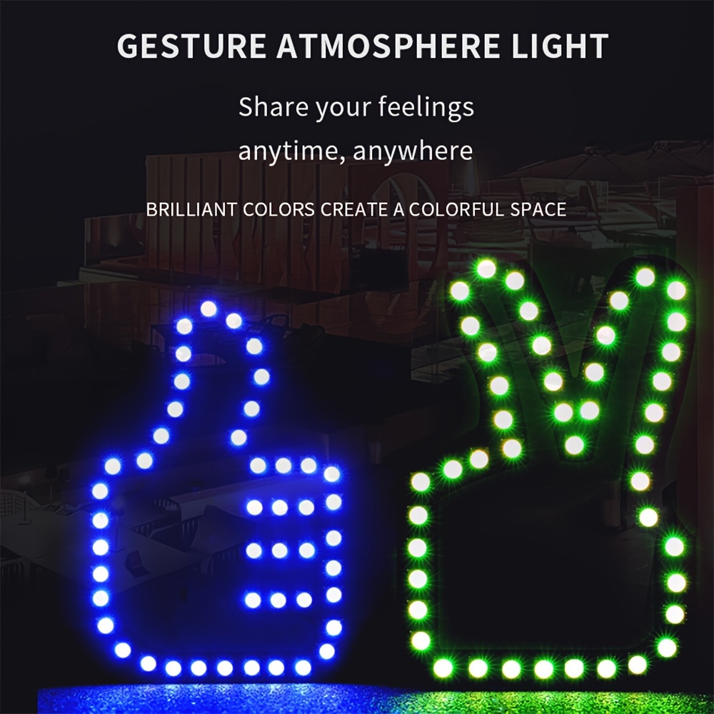 Car Led Illuminated Gesture Light Car Thumb Up Finger Lamp With