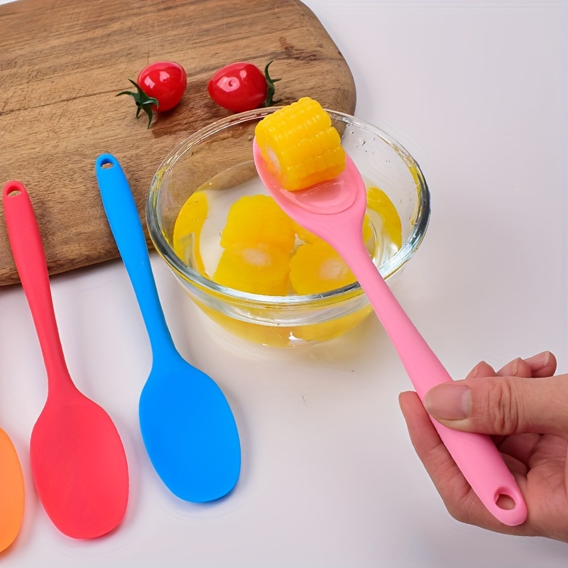 Silicone Mixing Spoon Basting Spoons Utensil Spoon Baking - Temu