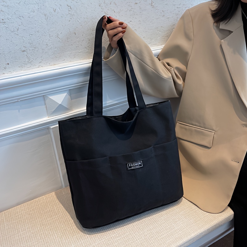 Fashionable Tote Shoulder Bag Lightweight Canvas Handbag Temu