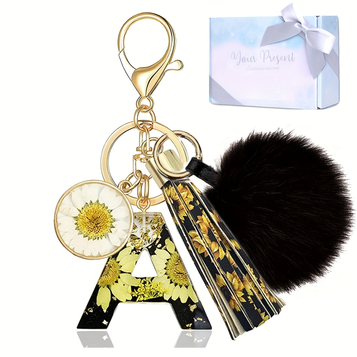Christmas Keychain Multicolor Letter Resin Keyring Bag Charm Key Chain  Backpack Charm