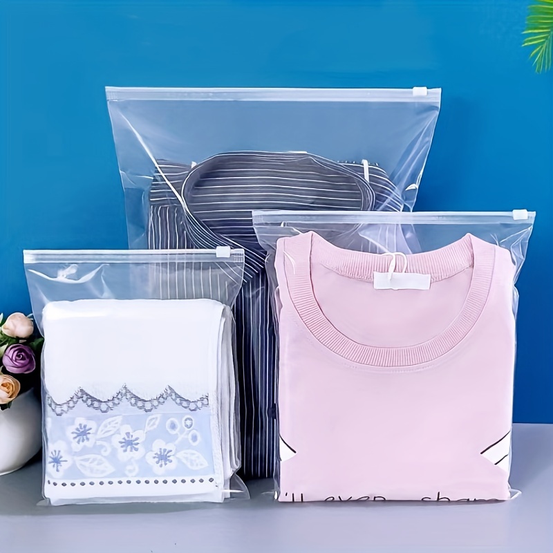 20pieces large Clear white plastic zipper bag,big zip seal white clothes  packaging bag - AliExpress
