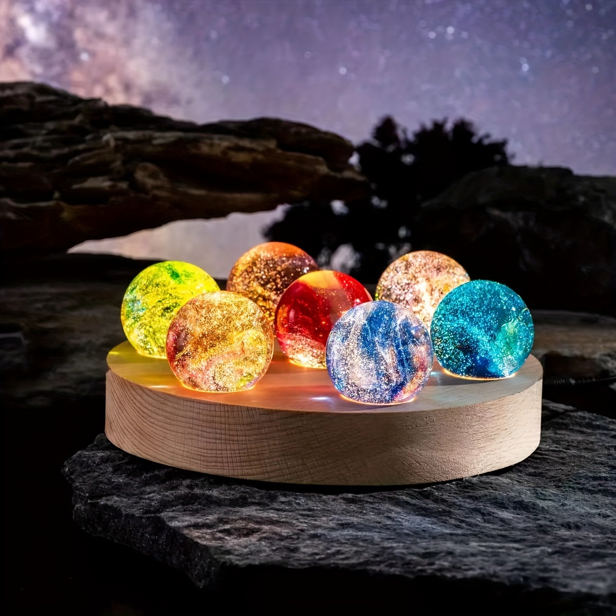 7 Mystic Color Changing Crystal Ball Decoration