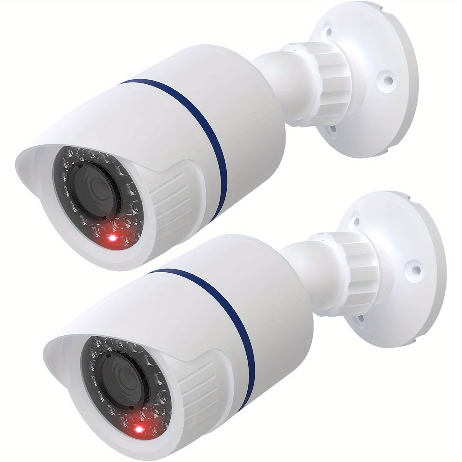  Cámara falsa falsa, cámara de seguridad de vigilancia simulada  CCTV falsa con etiqueta de advertencia de luz LED roja intermitente :  Electrónica