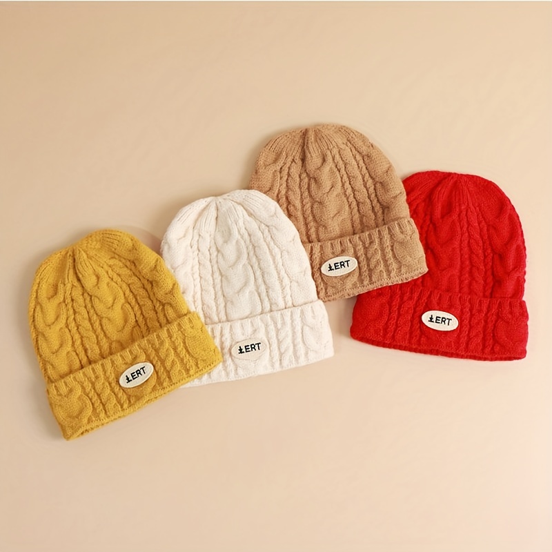 Kids Simple Style Knit Fashion Hats For Boys And Girls - Temu Austria