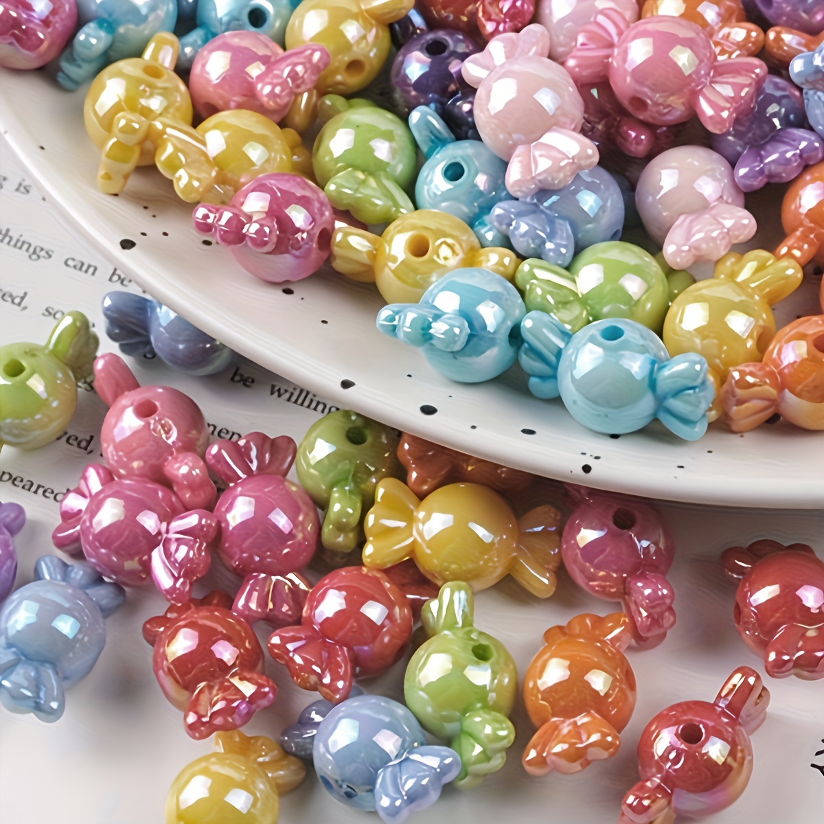 6-12mm Candy Beads Acrylic Colored Round Beads DIY Hand Beaded