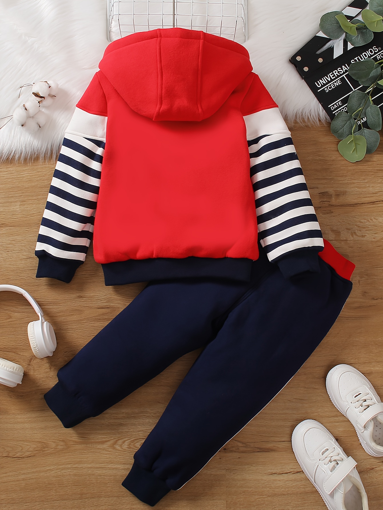 Striped hot sale hooded jacket