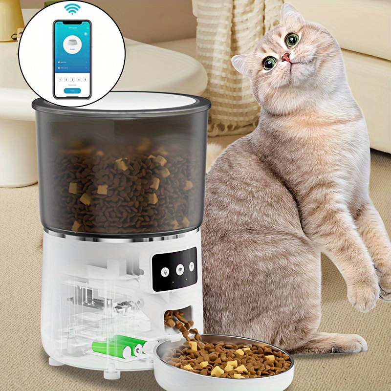 IMIPAW Comedero automático para gatos con cámara: dispensador automático de  comida para gatos, control remoto, alimentación programada de alimentos