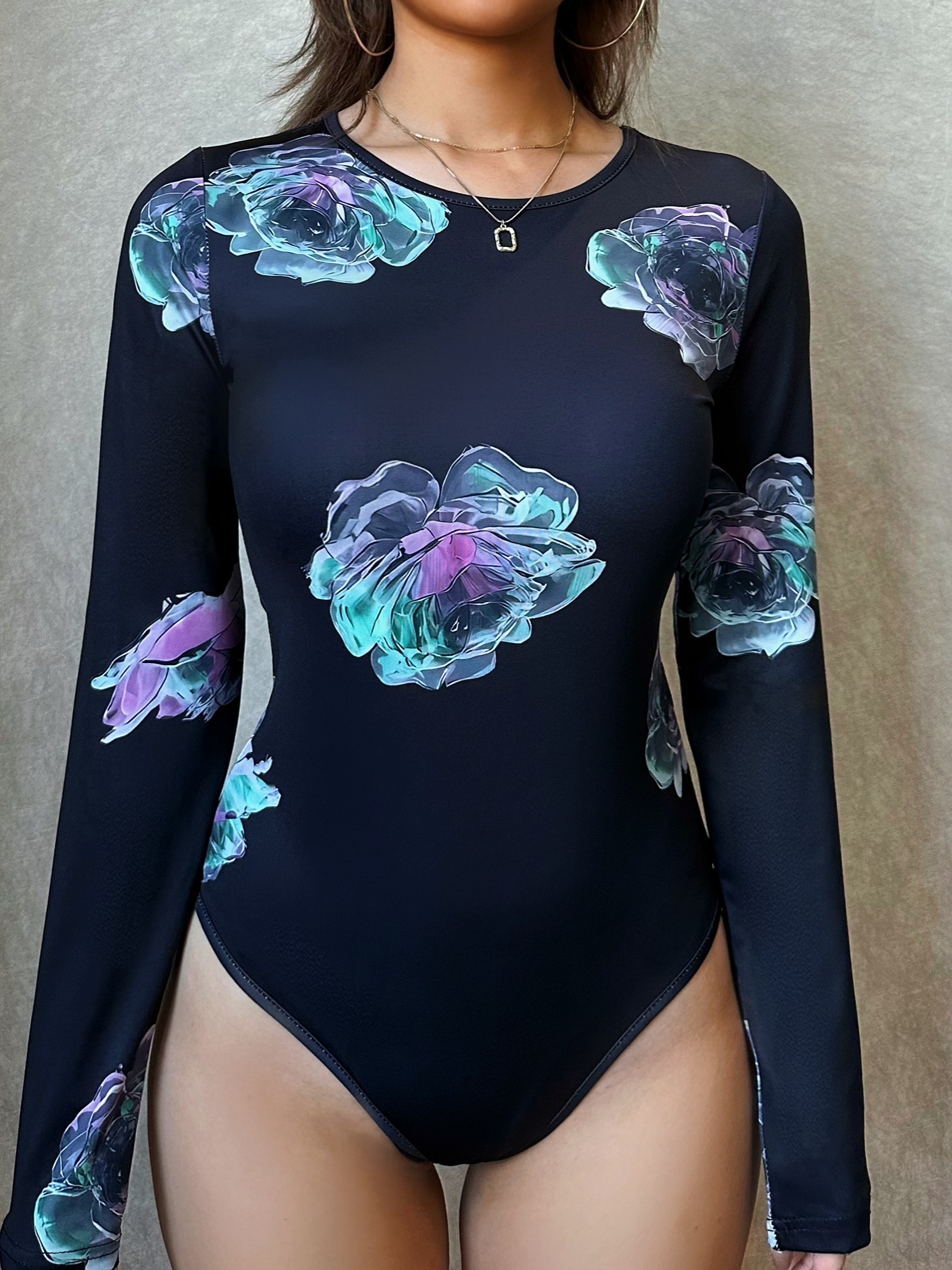 Bodysuit Floral Adulto Sexy Feminino com Design Hollow Out - Temu Portugal