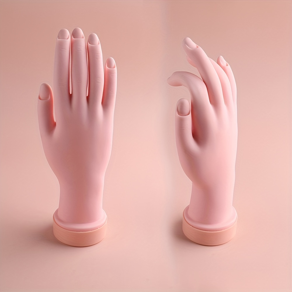 Silicone Practice Hand Mannequin For Nails Practice With Bendable Fingers