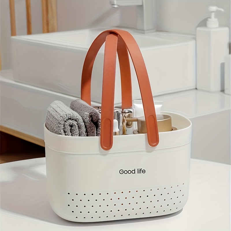 Portable Shower Caddy Basket, Plastic Organizer Storage Tote with Handles  Toilet