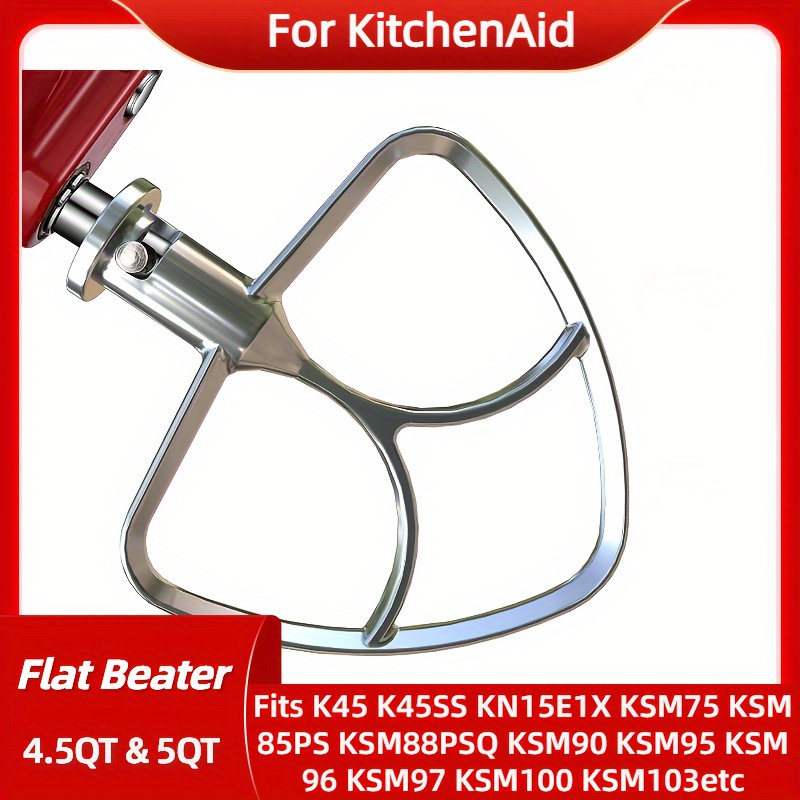 Replacement Flat Beater, Fits KitchenAid 4.5-Qt. Tilt-Head Stand Mixers, Fits Models: K45, K45ss, KSM75, KSM90, KSM95, KSM100, KSM103 & KSM110