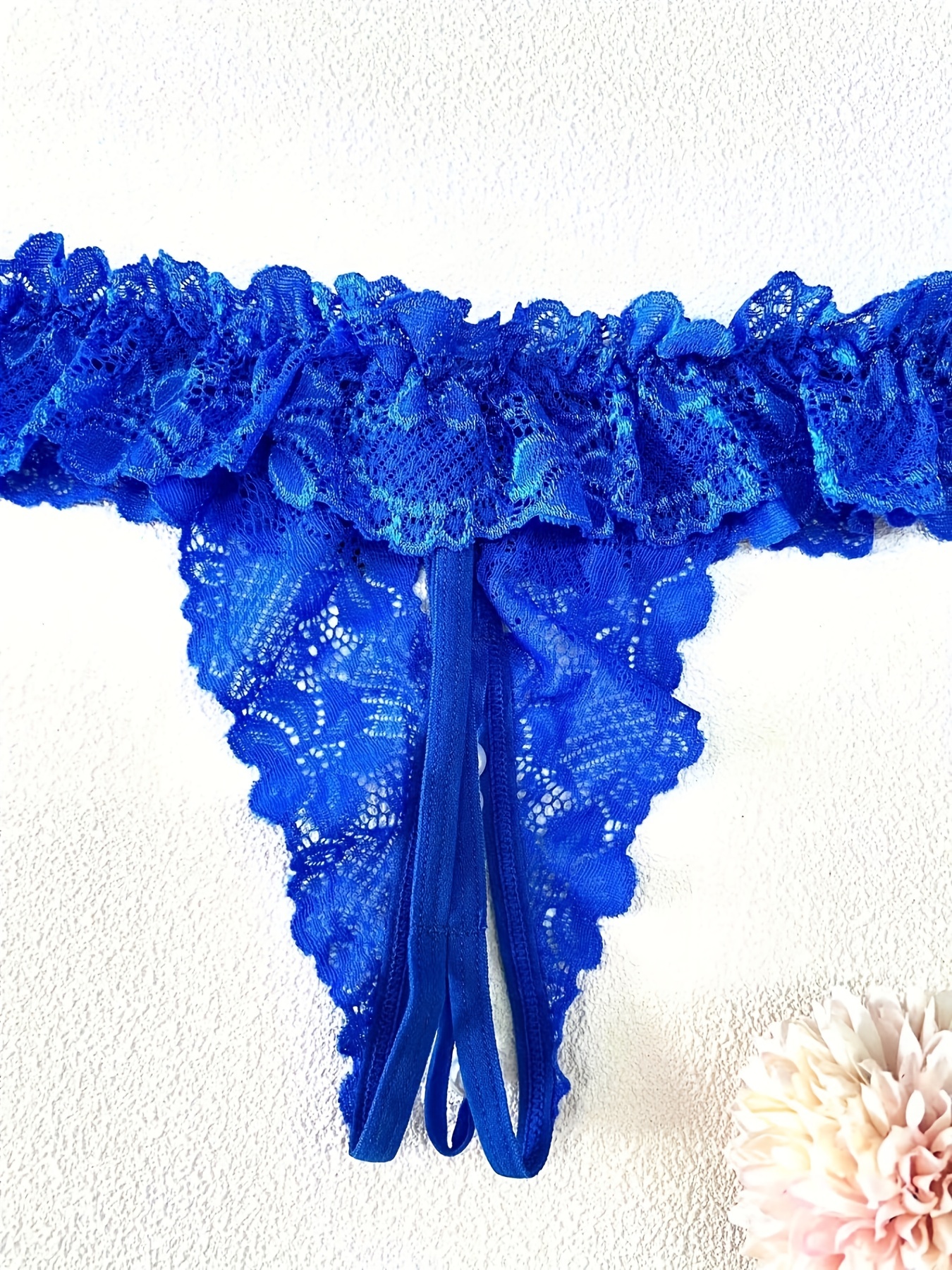 Hot Floral Lace Thongs Hollow Open Crotch Bow Mesh Panties - Temu Canada