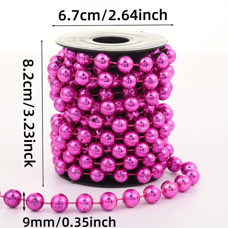 TEMU Creative Decorative Chain For Large Party Birthday Decorations, Plastic Electroplated Round Connecting Beads, 10 Beads Per Meter, 3 Meters In