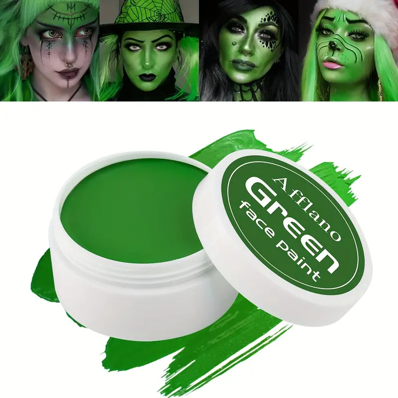 Professional Green Face Body Paint, Non-toxic Hypoallergenic Cream Body  Paint For Adults Halloween Cosplay Camo Witch Makeup-1.76oz
