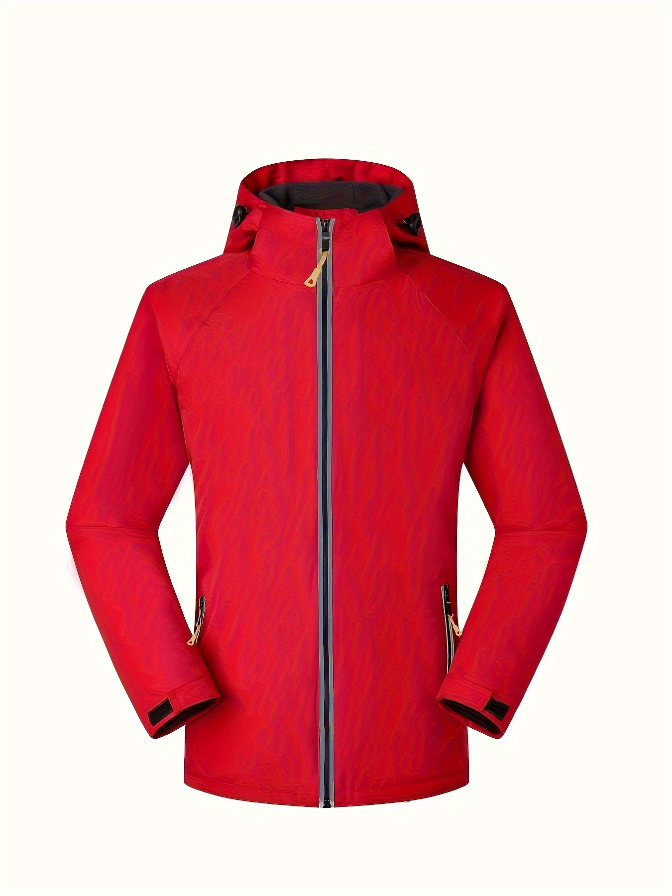 Fleece Liner Hooded Outdoor Jacket With Zipper Pockets
