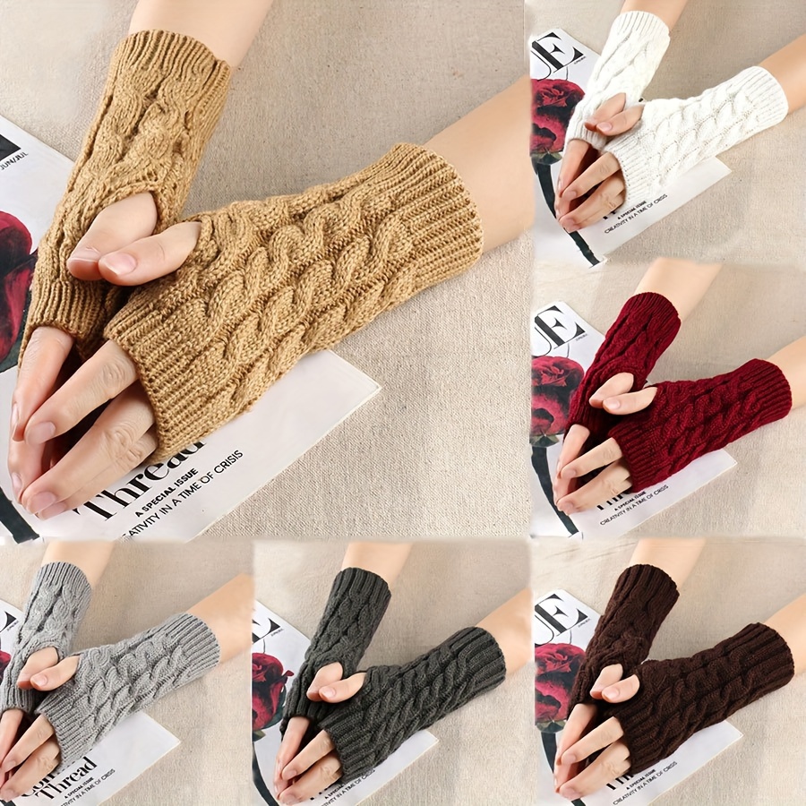 New Warm Gloves Winter Women's Fingerless Gloves 8 shaped - Temu