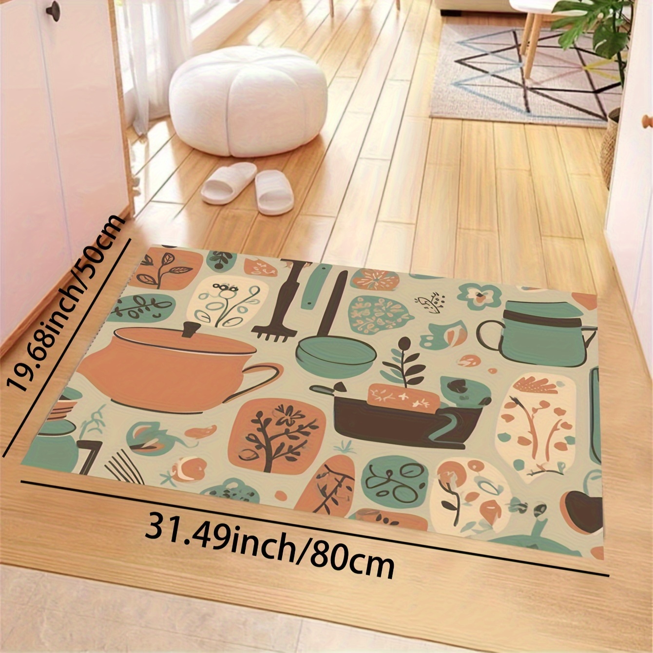 Cartoon Chef Print Kitchen Rugs Soft Comfortable Mat - Temu