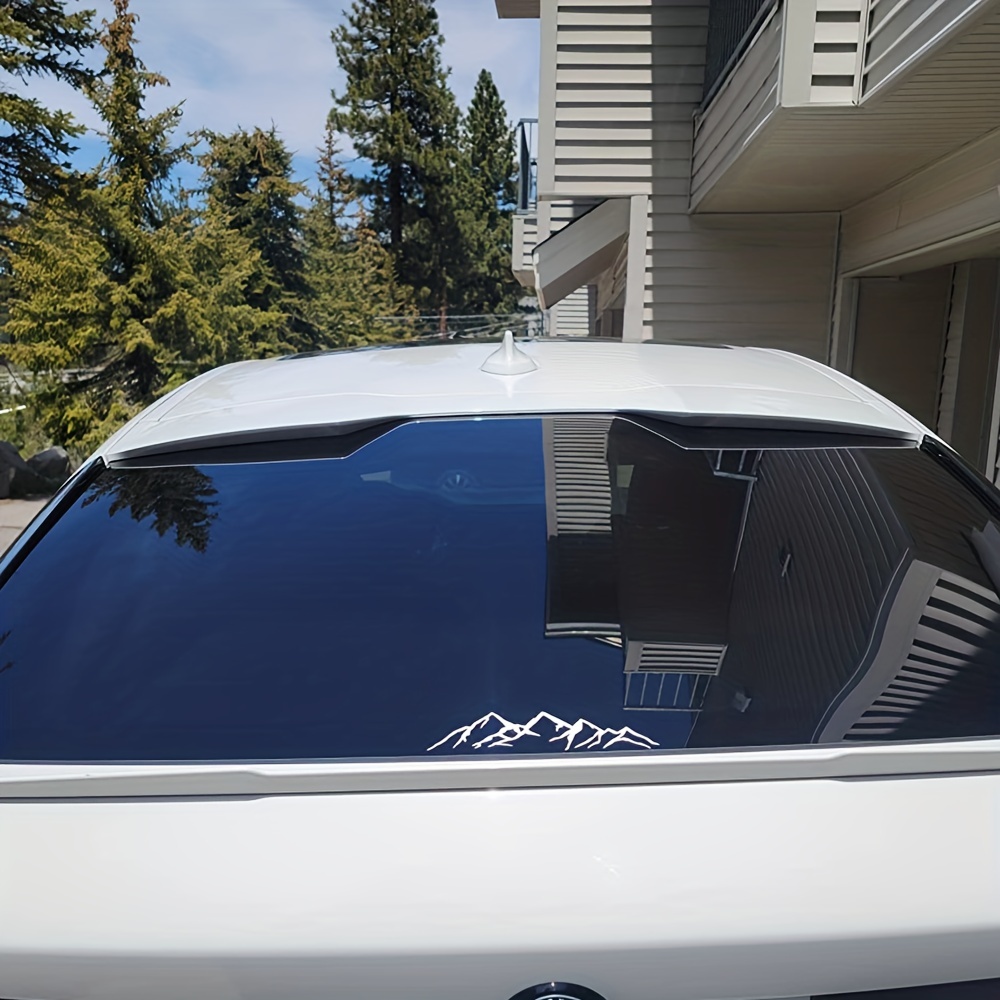 Calcomanía de vinilo para coche White Mountain de 8.0 in, gráficos  troquelados para ventana de vehículo, pegatinas de parachoques impermeables  de vinilo automotriz de grado exterior JAMW Sencillez