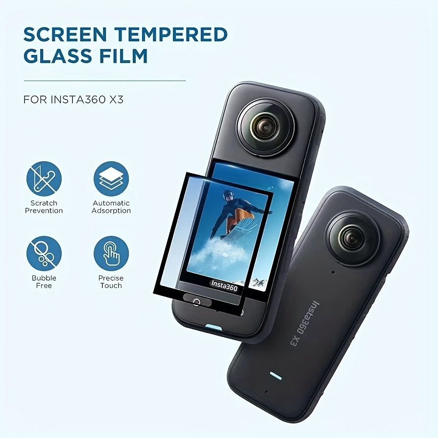 For Insta 360 X3 Sticky Lens Guard Screen Tempered Film Set - Temu