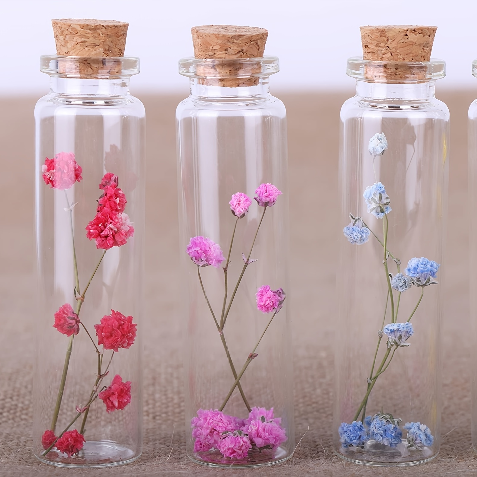  Mini botellas de cristal de los deseos, frascos de vidrio con  botellas de corcho para regalo de boda, día de San Valentín (color : 10,  tamaño: 2.4 in/0.4 fl oz) 