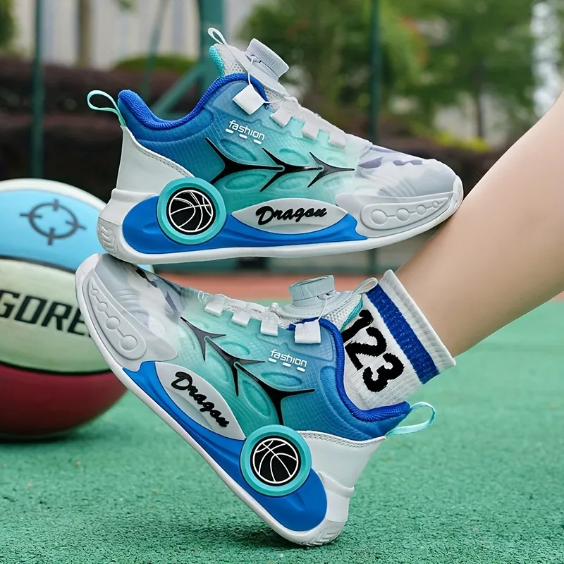 Cool Stylish Basketball Shoes For Boys Kids Teenagers, Breathable Anti Slip  Wear-resistant Low Top Shoes With Rotating Buckle For Indoor Outdoor  Training, All Seasons - Temu