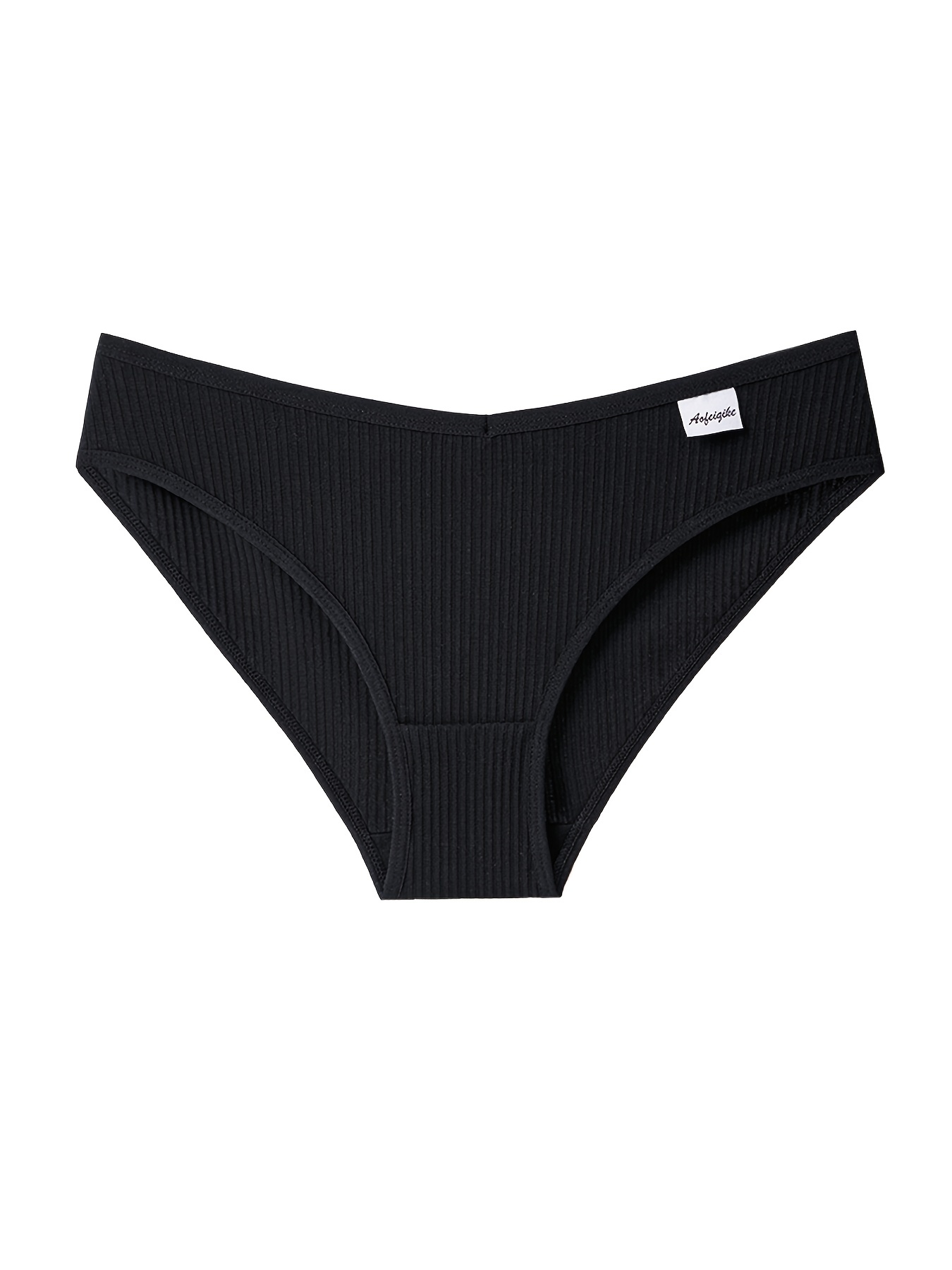 Black Comfortable Seamless Basic Panties Mid Waisted Undies for
