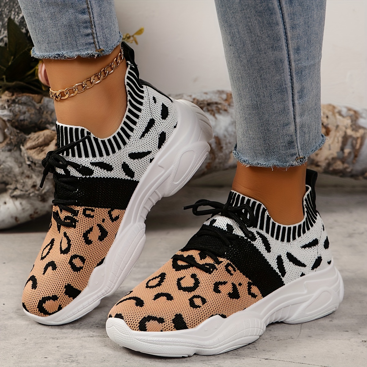 Lace up leopard sneakers on sale