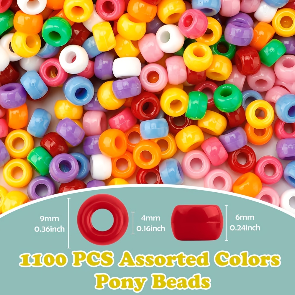 100/300pcs Pony Beads For Jewelry Making, Bracelets Crafts, Plastic Small  Christmas Spacer Beads, Red Green White Pony Beads, Necklace Supplies Hair B
