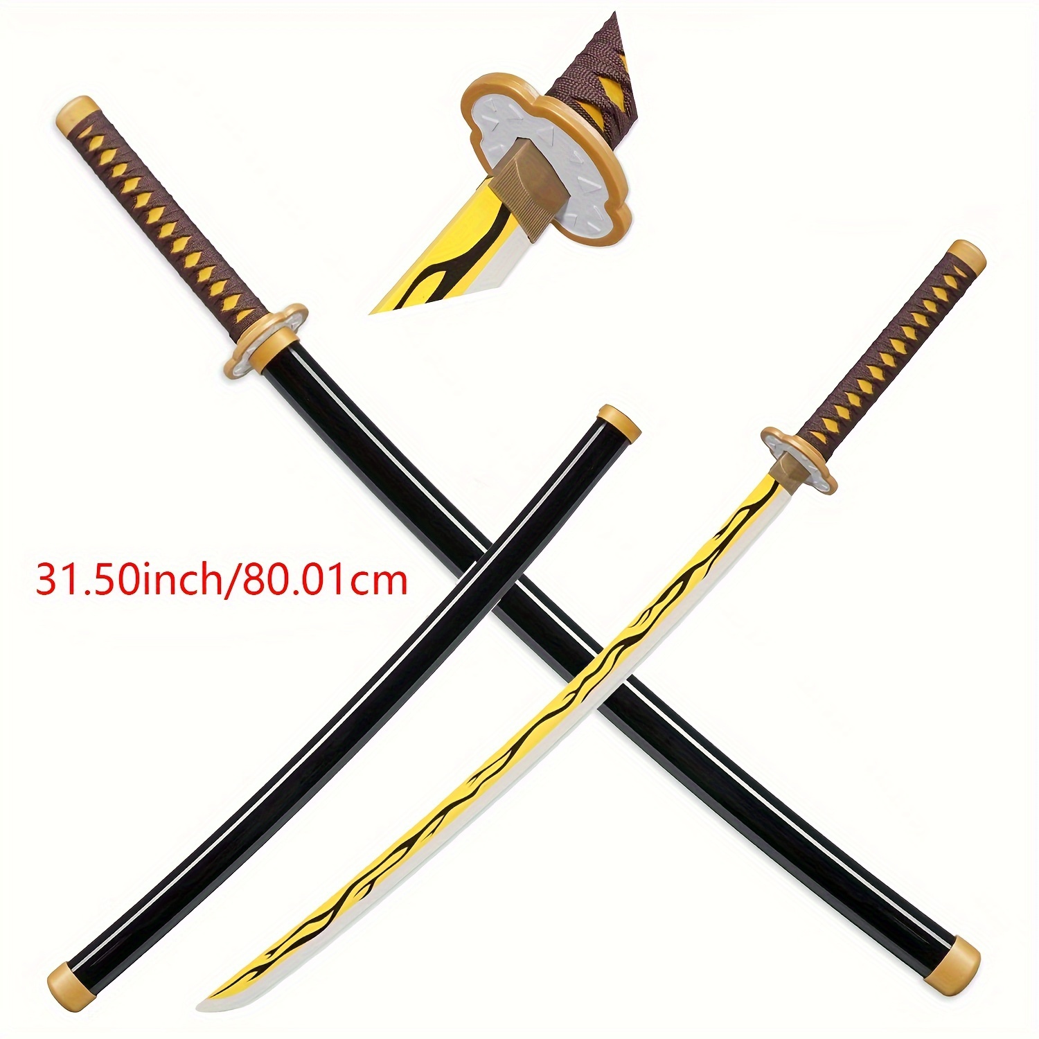 Roronoa Zoro-espada modelo de juguete, Katana samurái de simulación,  cuchillo de bambú, Arma de madera, accesorio de decoración de escritorio,  104CM, 1:1
