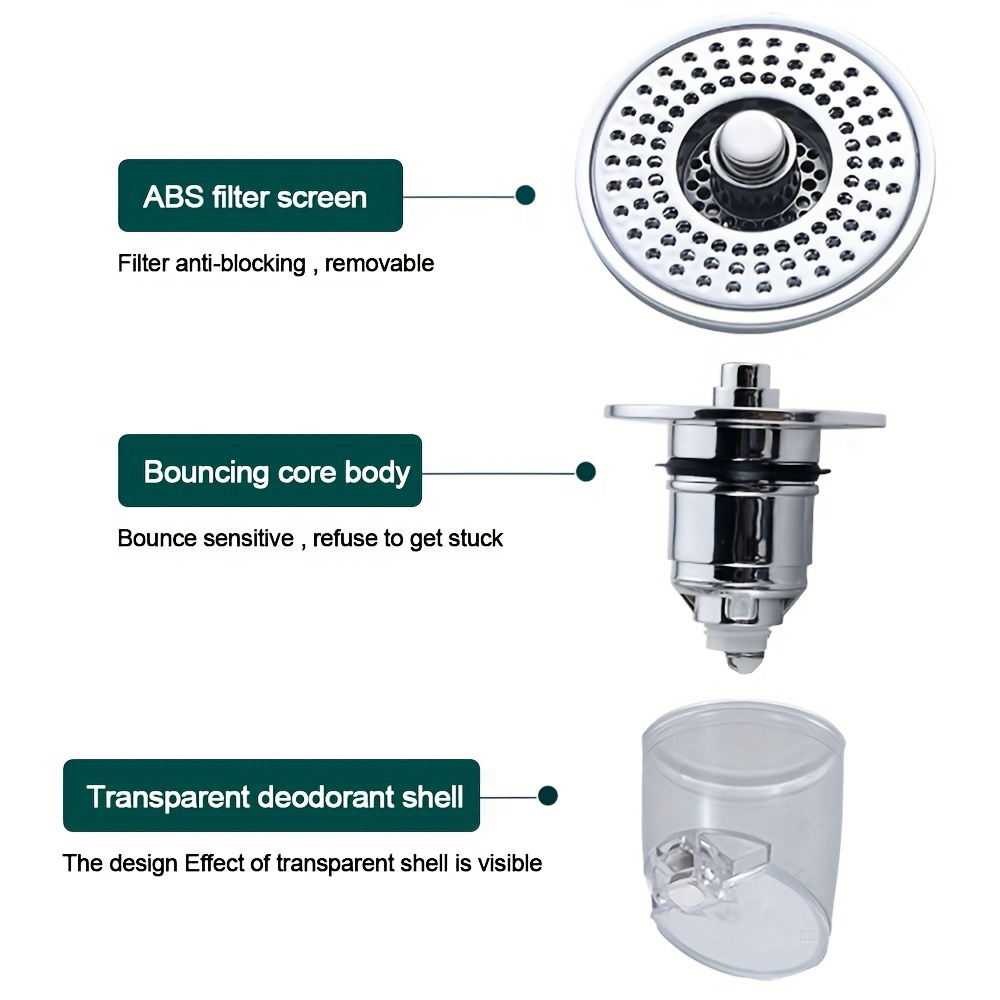 Filtre encastré universel, évier, bouchon de vidange pour lavabo, bouchon  de baignoire avec filtre anti-obstruction, bouchon d'évier, anneau en  silicone pour s'adapter à un petit diamètre CJL-SHAW