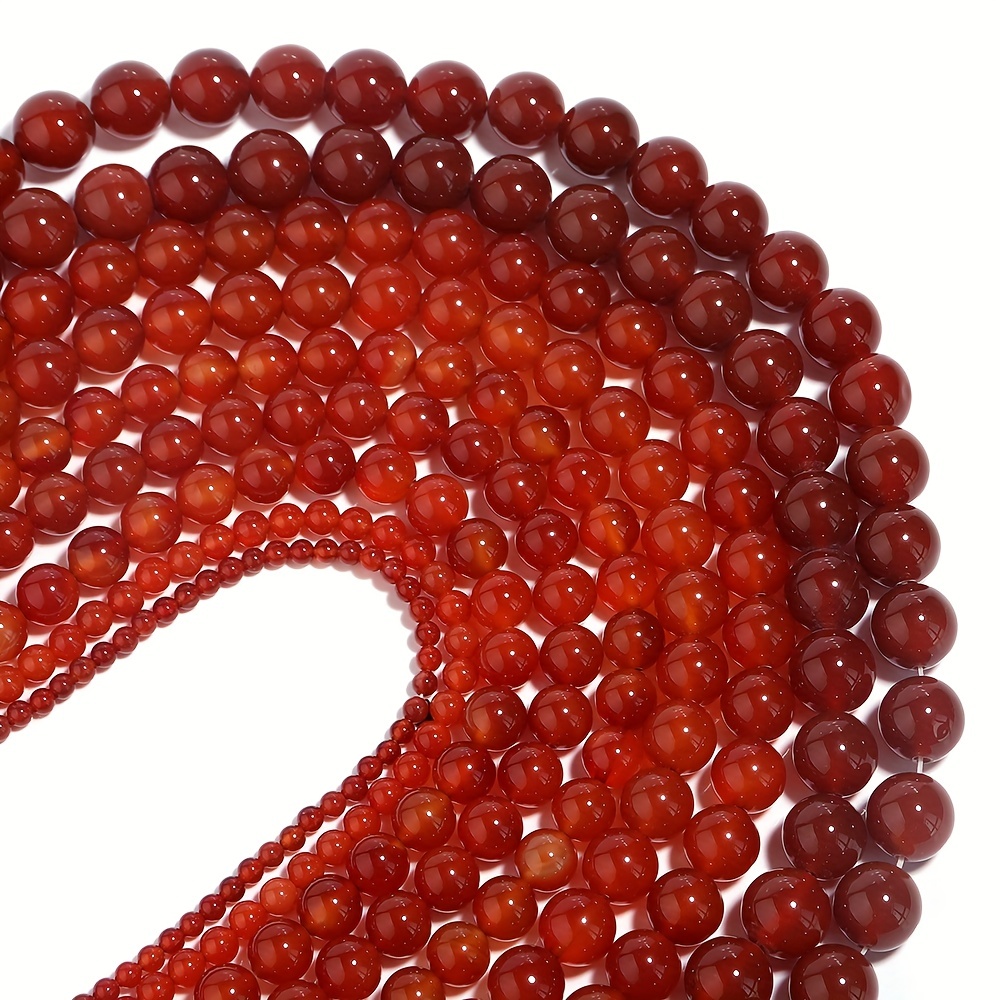 

1 Strand Natural Red Onyx Gemstones Loose Smooth Round Beads, For Jewelry Making Diy Bracelet Necklace Beads 4/6/8/10/12mm