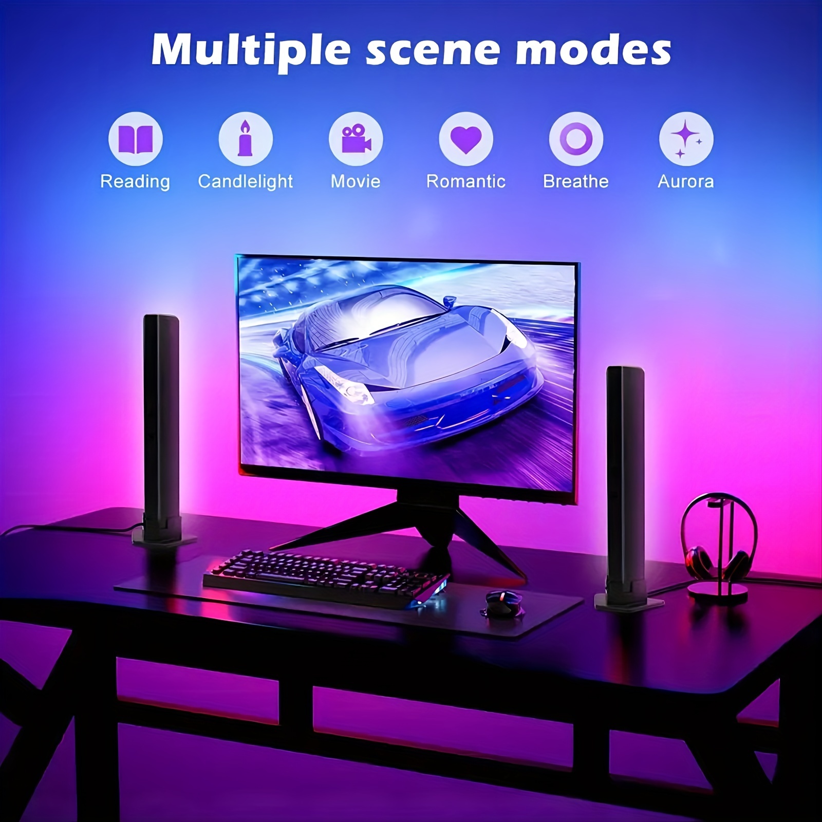 HOVVIDA LED Light Bar, RGB with IC, LED TV Backlight, Gaming Lamp USB, 3  Placement Methods, App, Remote Control, Controller, for Gaming, TV, Room  Decoration, Room, Party : : Lighting