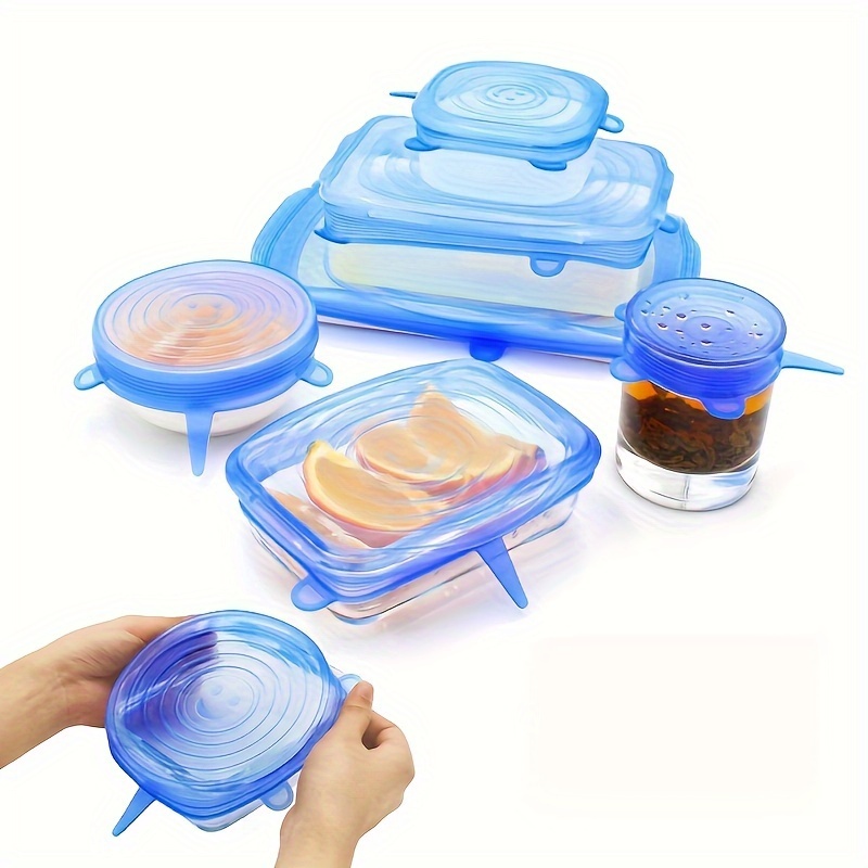 6pcs/set Silicone Stretch Lids, Sealed-bowl Covers, Dust-proof Food Fresh  Keeping Wrap, Microwave And Refrigerator Safe Fresh-keeping Film