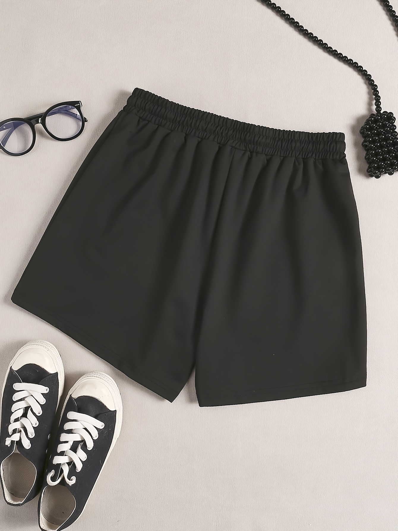 Cute Drawstring Elastic Waist Home Wear Shorts