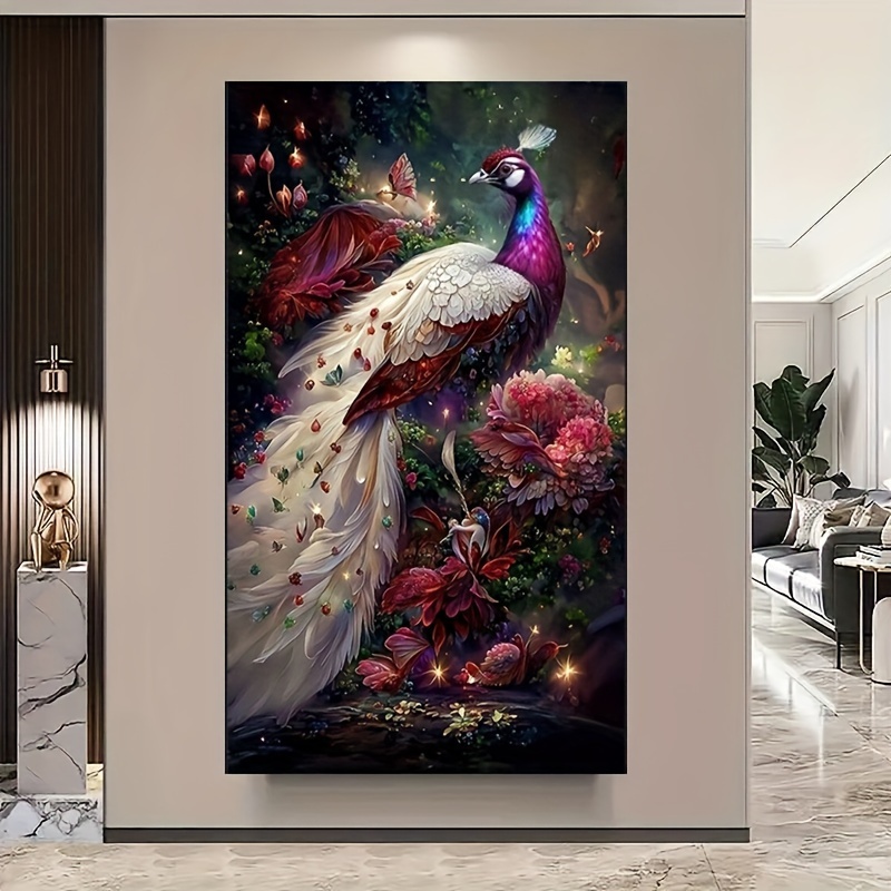 5d Diamond Painting Set Peacock Pattern Suitable For Adults - Temu