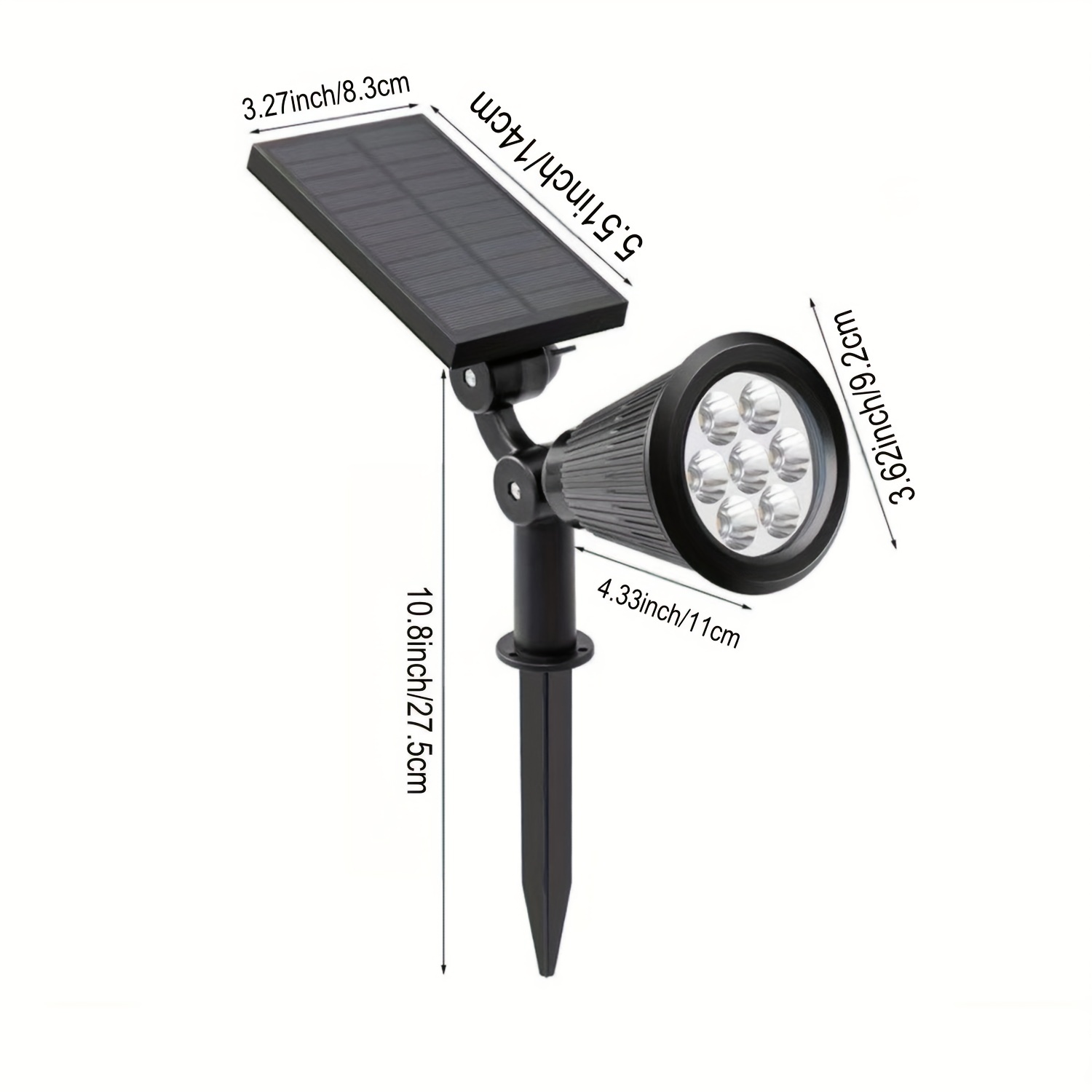 Lightasea Focos solares para exteriores, IP67 impermeables, focos solares  para paisaje, encendido y apagado automático con 3 modos, luz cálida 4 en  1