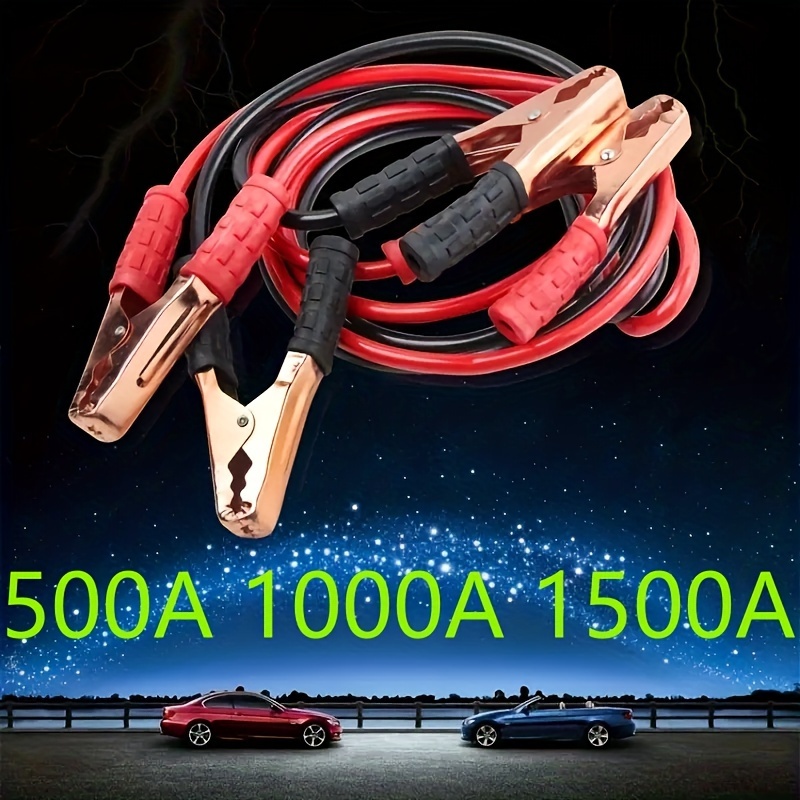 Câble de démarrage de voiture, pince crocodile de batterie de voiture (4M  1000A), adapté pour voiture/camion/moto