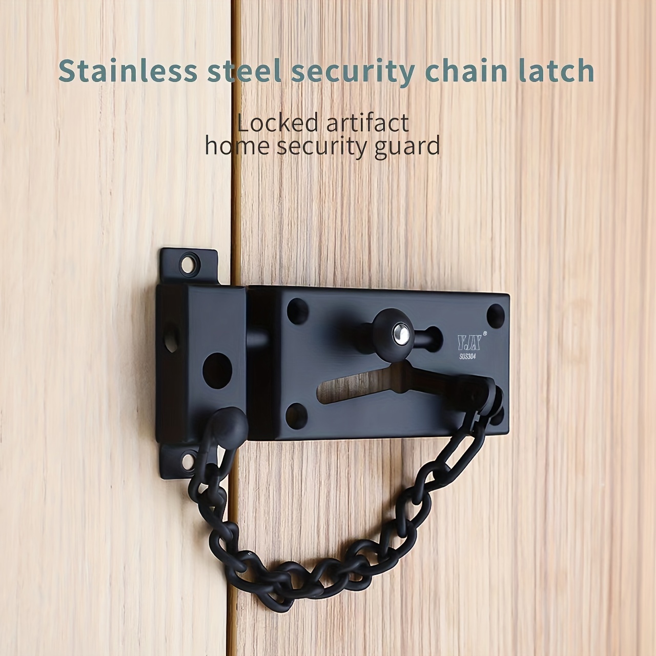 Door Chain Lock. Stainless Steel Security Chain Guard with an ti
