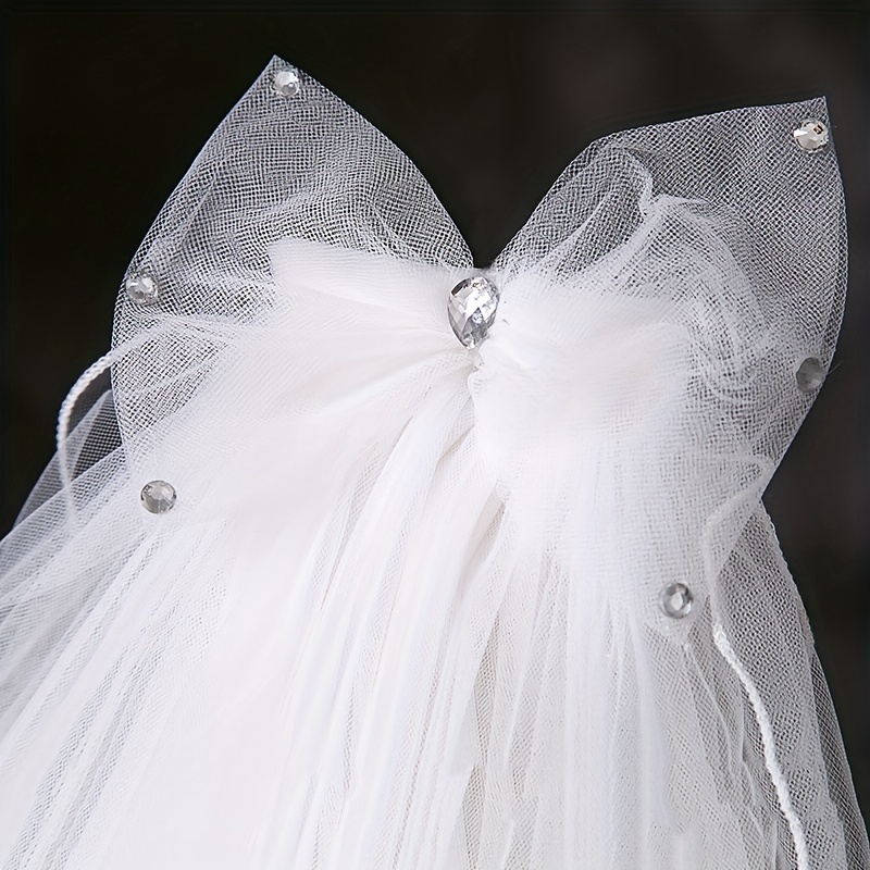 Rhinestone Decor Bridal Veil