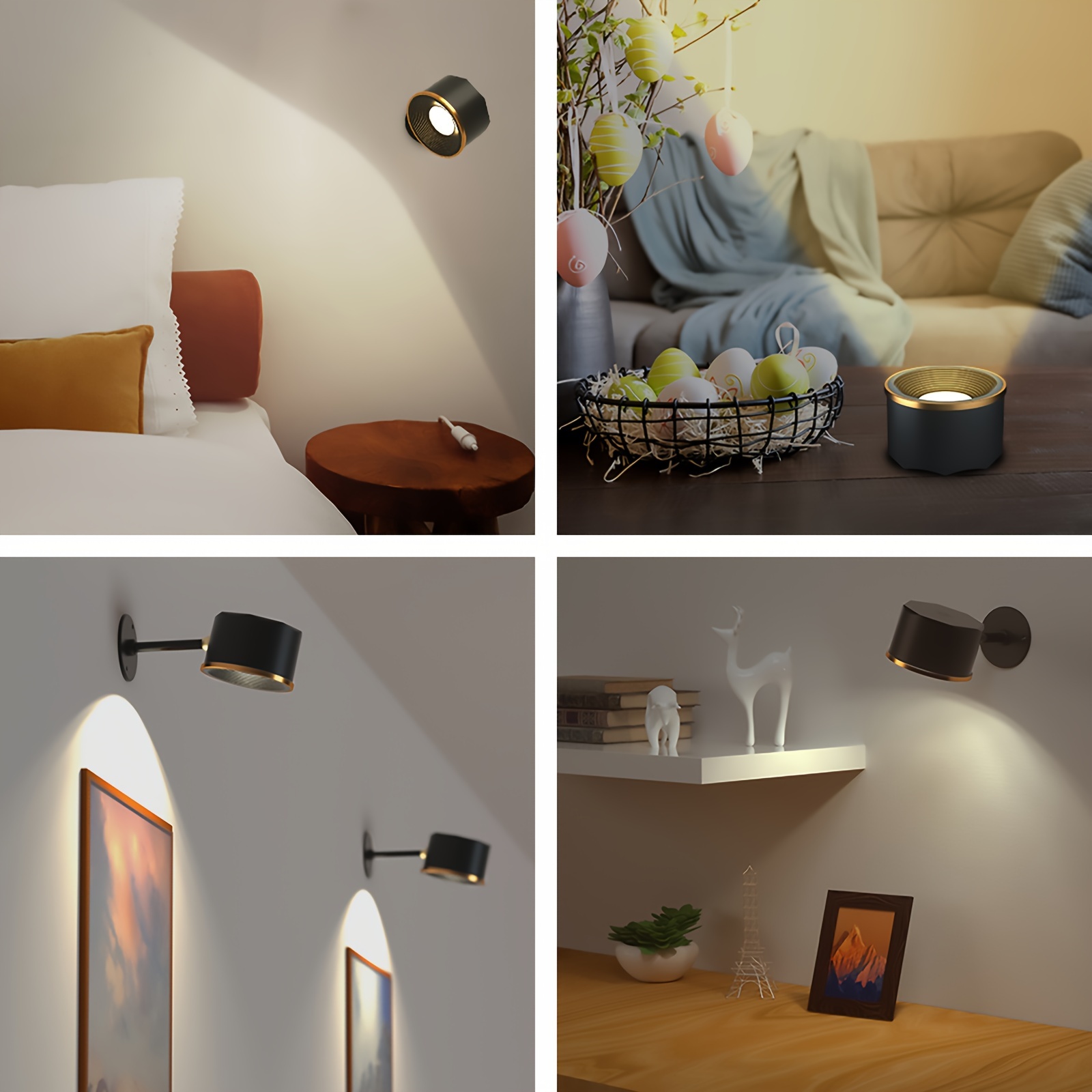 Lámpara LED de pared para interiores con interfaz USB y carga inalámbrica,  moderna luz de pared