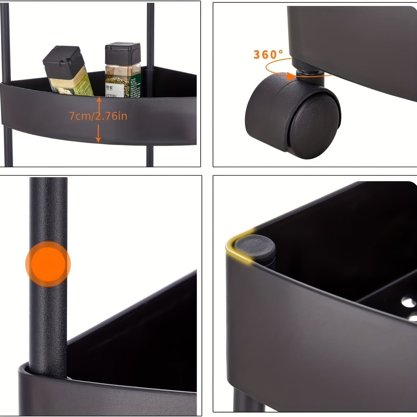 Small Stroller Corner Rack Shelf Floor Kitchen Storage Rack