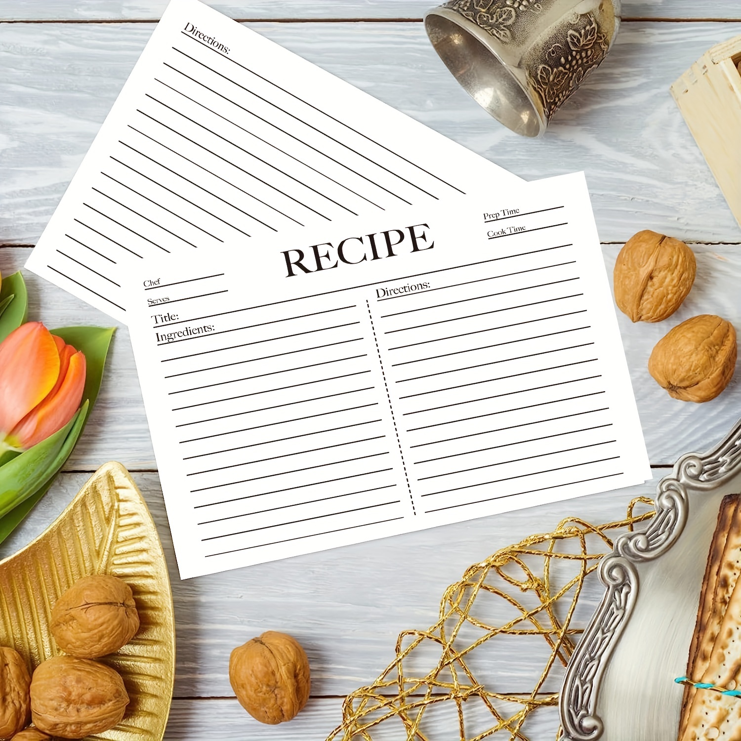 25pcs Kitchens Recipe Card Double Sided Blank Cards DIY Recipe Book 10*14cm