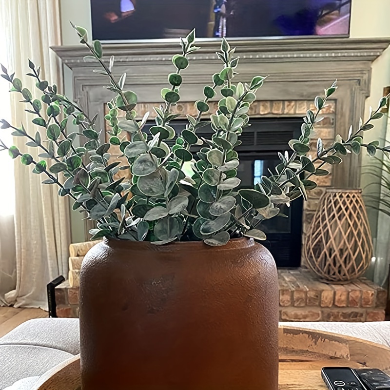 24 piezas de tallo de eucalipto artificial para decoración de ramas verdes  artificiales – para arreglos florales de boda, decoración del hogar