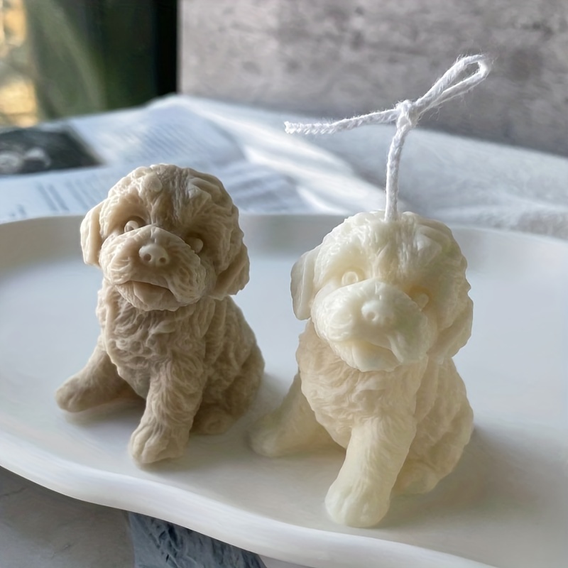 Cute Bulldog Silicone Candle Mold DIY Teddy Dog Animal Candle