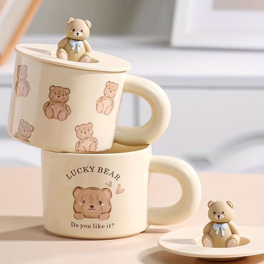 Creative Cute Bear Double layer Coffee Mug Double Glass - Temu