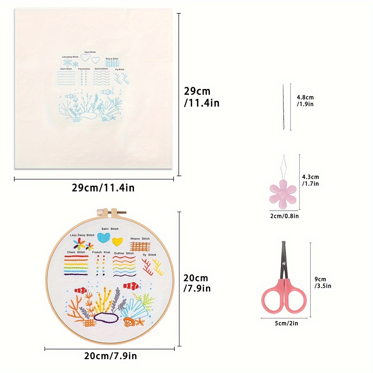 Embroidery Kit Beginners Practicing Flower Pattern Material - Temu