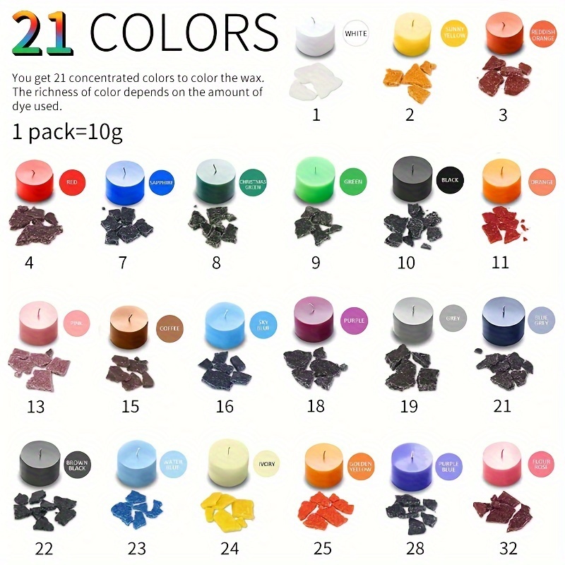 Tinte Para Velas, 16 Colores De Tinte Para Velas Para La